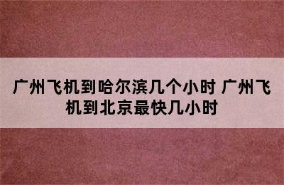 广州飞机到哈尔滨几个小时 广州飞机到北京最快几小时